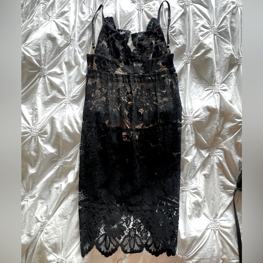 For Love and Lemons black lace dress